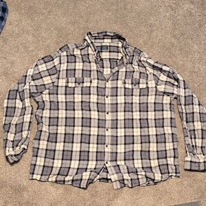 Faded Glory Black and White Plaid Shirt